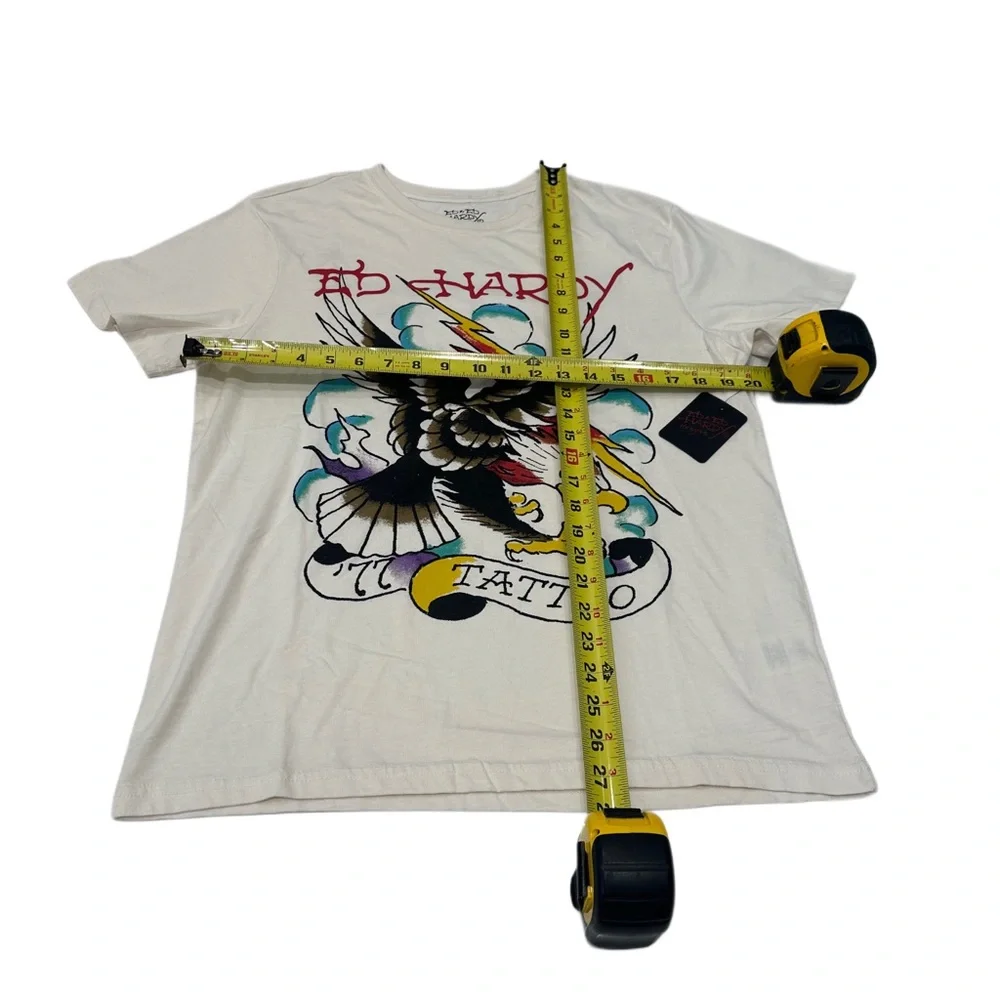 Ed Hardy Men’s Eagle Ivory T Shirt Top Size M NWT - Picture 2 of 4